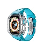 XNWKF Luxus-Modifikationsset für Apple Watch Ultra-Band, transparente Schutzhülle, Fluorkautschuk-Armband, iWatch, 49 mm, Mod-Set
