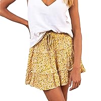 Floral Spring Dresses for Women 2024 Trendy, Women's High Waisted Floral Skirt Peplum Print A Line Skirt Satin