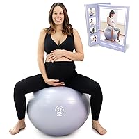 BABYGO Birthing Ball - Pregnancy Yoga Labor & Exercise Ball & Book Set Trimester Targeting, Maternity Physio, Birth & Recovery Plan Included Anti Burst Eco Friendly