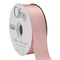 Homeford Baby Footprint Pastel Satin Ribbon, White, 1-1/2-Inch, 3-Yard