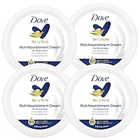 Nourishing Body Care, Face, Hand, and Body Rich Nourishment Cream for Extra Dry Skin with 48-Hour Moisturization, 4-Pack, 2.53 Oz Each Jar
