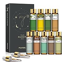 PHATOIL Premium Essential Oil Set - 9x10ML Essential Oils for Diffusers, Massage, DIY - 0.33FL.OZ/Bottle Fragrance Oils Scented Oils