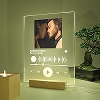 CRYPTONITE Acrylic Personalized Gifts Spotify Plaque | Personalized Mothers Day Gifts for Wife, Husband, Girlfriend or Boyfriend | Customized Gifts For Couples With Your Favorite Song & Photo