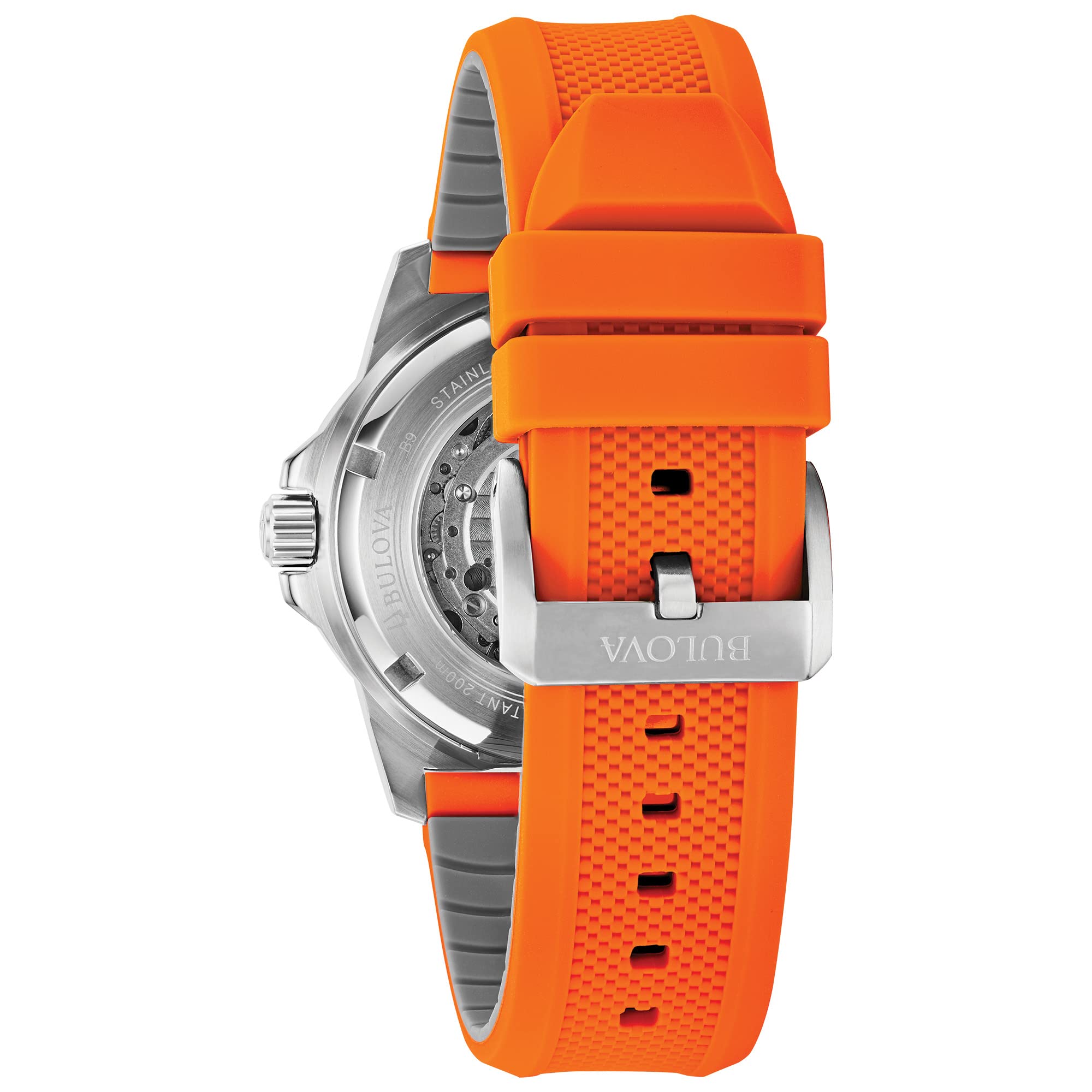 Bulova Men's Marine Star 'Series A' Automatic Watch with Orange Silicone Strap Style: 98A226