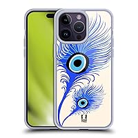 Head Case Designs Feathers Evil Eye Soft Gel Case Compatible with Apple iPhone 14 Pro Max and Compatible with MagSafe Accessories