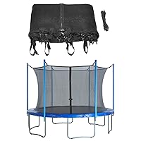 Machrus Upper Bounce Trampoline Net Replacement 7.5FT 8FT 9FT 10FT 12FT 13FT 14FT 15FT 16FT- Safety Net for Straight Poles/Arches Round Trampoline- Inside Enclosure with Straps- UV & Tear-Resistant