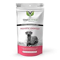 VetriScience Probiotic Everyday for Dogs Duck Flavor 120 Chews - Itchy Skin Gut Health and Gas Relief with Prebiotics