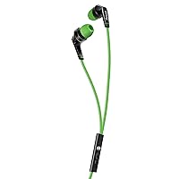 iSound EM 60 Earbuds with Big Bass Stereo Sound, Tangle Free Flat Cable, and Inline Microphone – Green/Black (DGHP-5725)