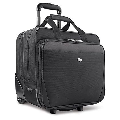 Solo New York Empire Rolling Laptop Bag. Rolling Briefcase for Women and Men. Fits Up to 17.3 Inch Laptop - Black, (CLS910-4)