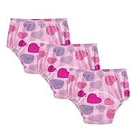 Baby Training Potty Underwear Valentines Cute Pink Hearts Stripes 3pcs Reusable Nighttime Training Underwear Trainer