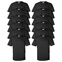 Gildan Men's Seamless Double Needle T-Shirt, Black, XXX-Large. ( Pack12 )