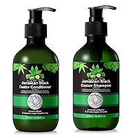 Jamaican Black Castor Oil Shampoo and Conditioner for Hair Growth, Thinning Hair, Curly Hair Pure Jamaican Black Castor Oil Shampoo for Men and Women; Black Castor Oil Shampoo and Conditioner Set…