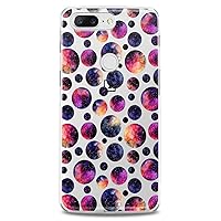 TPU Case Compatible for OnePlus 10T 9 Pro 8T 7T 6T N10 200 5G 5T 7 Pro Nord 2 Galaxy Circles Print Cute Clear Flexible Silicone Art Bright Planets Space Slim fit Soft Elegant Lux Design Woman