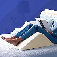 The Angle Wedge Pillow for Sleeping | Medical Quality Memory Foam Pillow | Triangle Pillow Wedge for Legs | Knee Wedge Pillow | (Sherpa Cover, Extra Wide)