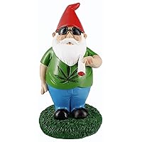 Gnometastic Gnomes - Smoking Gnome, 8.5in Garden Gnome Statue - Funny Garden Gnomes Outdoor Decorations for Yard and Lawn Ornament, Naughty Gnomes for Home Decor