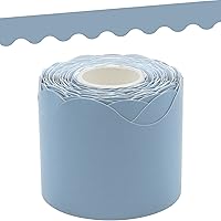 Teacher Created Resources Cottage Blue Scalloped Rolled Border Trim - 50ft - Decorate Bulletin Boards, Walls, Desks, Windows, Doors, Lockers, Schools, Classrooms, Homeschool & Offices