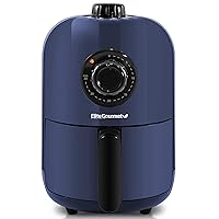Elite Gourmet EAF1121BG Personal 1.1 Qt. Compact Space Saving Electric Hot Air Fryer Oil-Less Healthy Cooker, Timer & Temperature Controls, 1000W,Blue Gray