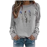 XJYIOEWT Sexy Tops For Women Spring Autumn Winter Womens Casual Tops Ladies Print Sweatshirt Blouse Tee Sweater Women L