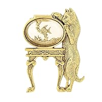 1928 Jewelry Women's Cat and Fish Bowl Pin