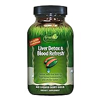 Liver Detox & Blood Refresh Powerful Herbal Whole-Body Cleanse & Detox with 540mg Milk Thistle, Dandelion, Echinacea, Turmeric & More - Antioxidant Support - 60 Liquid Softgels