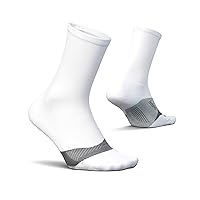 Feetures Elite Light Cushion Mini Crew Sock - Sport Sock with Targeted Compression - (1 Pair)
