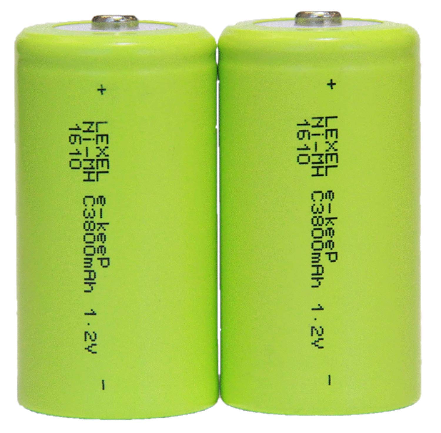 LEXEL Rechargeable NiMH Batteries, 1.2 V, AA, Set of 2 (Minimum Capacity, 3,800 mAh, Can be Used About 500 Times)