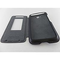 Motorola Flip Case for DROID Turbo - Black Leather and Gray Suede
