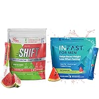 Real Ketones Intermittent Fasting Drink Mix Bundle for Weight Loss Support Watermelon Shift Electrolytes & Intermittent Fasting Electrolytes for Men with BHB Exogenous Ketones (30 Count Each)