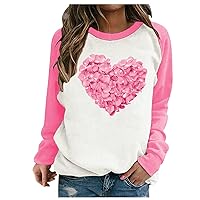 Crop Sweatshirts for Women Valentines Day Gifts Heart Patterned Mock Neck Shirt Comfy Date Women's Winter Tops