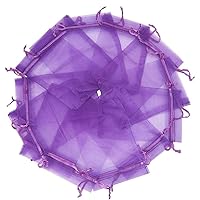 Wudygirl 100pcs Sheer Organza Bags 5‘’x7‘’ Purple Drawstring Packages License Jewelry Lipstick Pouches Baby Shower Party Wedding Favors Cookies Candy Christmas Gift Bags(100pcs Purple 5X7)