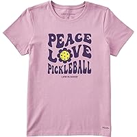 Life is Good Women's Groovy Peace Love Pickleball Crusher Tee