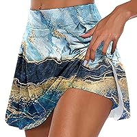Tennis Skirts for Women Floral Print High Waisted Athletic Golf Skorts Skirts with Pockets Active Shorts
