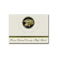 Prince Edward County High School (Farmville, VA) Graduation Announcements, Presidential Basic Pack 25 Cap & Diploma Seal. Black & Gold.