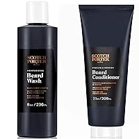 Scotch Porter Moisturizing Beard Wash and Hydrate & Nourish Beard Conditioner | Formulated with Non-Toxic Ingredients, Free of Parabens, Sulfates & Silicones | Vegan | Wash 8oz, Conditioner 7.1oz
