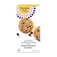 Almond Flour Soft Baked Cookies, Dark Chocolate Toasted Coconut - Gluten Free, Healthy Snacks, Made with Organic Coconut Oil, Plant Based, 6.2 Ounce (Pack of 1)