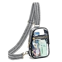 Clear Sling Bag Women Fanny Pack Purse Stadium Approved Small Transparent Crossbody Chest Bags for Concert(Color8)