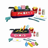 Magic Fry Cooking Simulator Gourmet Cooking Box Toy-Red & Pink, Popular Gifts for Kids