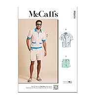 McCall's Men's Knit Shirts and Shorts Sewing Pattern Kit, Design Code M8414, Sizes 34-36-38-40-42