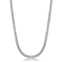 FIBO STEEL 3.5-10mm Stainless Steel Cuban Necklace Mens Women Curb Link Chain, 16-30 inches