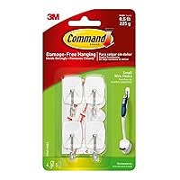 Command Small Wire Toggle Hooks, Damage Free Hanging Wall Hooks with Adhesive Strips, No Tools Wall Hooks for Organization in Living Spaces, 4 White Hooks and 5 Command Strips