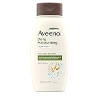 Aveeno Daily Moisturizing Body Wash for Dry & Sensitive Skin with Prebiotic Oat, Hydrating Oat Body Wash Nourishes Dry Skin & Gently Cleanses, Light Fragrance, Sulfate-Free, 18 fl. oz