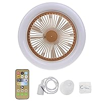 Fan Light10.2inch 86V-265V Ceiling Fan with E27 Cable 30W Dimmable LED Lamp Timer Remote Control for Home Dorm Store Office