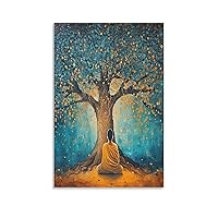 Buddha Bodhi Tree Poster Art Print Canvas Art Print Office Home Bedroom Decor Gifts Mural Poster20x30inch(50x75cm) Unframe-style