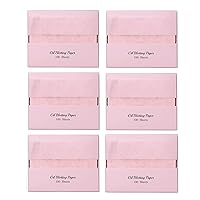 [600 Counts Refills Only] Cherry Blossom Natural Oil Blotting Sheets for Face with Mirror Case and Refills