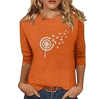 Blouses for Women, Women's Casual 3/4 Sleeve T-Shirts C Rew Neck Tops