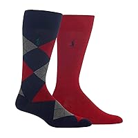 Polo Ralph Lauren Men's 2 Pack Argyle Trouser Socks (One size, Navy)