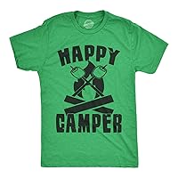 Mens Funny Camping Shirts Think Outside and Happy Camper Nature Tees for Guys