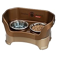 Neater Pet Brands - Feeder - Deluxe Model - Mess-Proof Dog Bowls (Medium, Bronze)