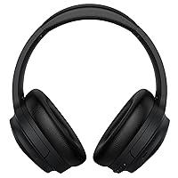 Experience Unparalleled Sound with Hybrid Active Noise Cancelling Wireless Headphones - Bluetooth Over Ear Headphones with Travel Case, Protein Earpads, 30H Playtime, Black