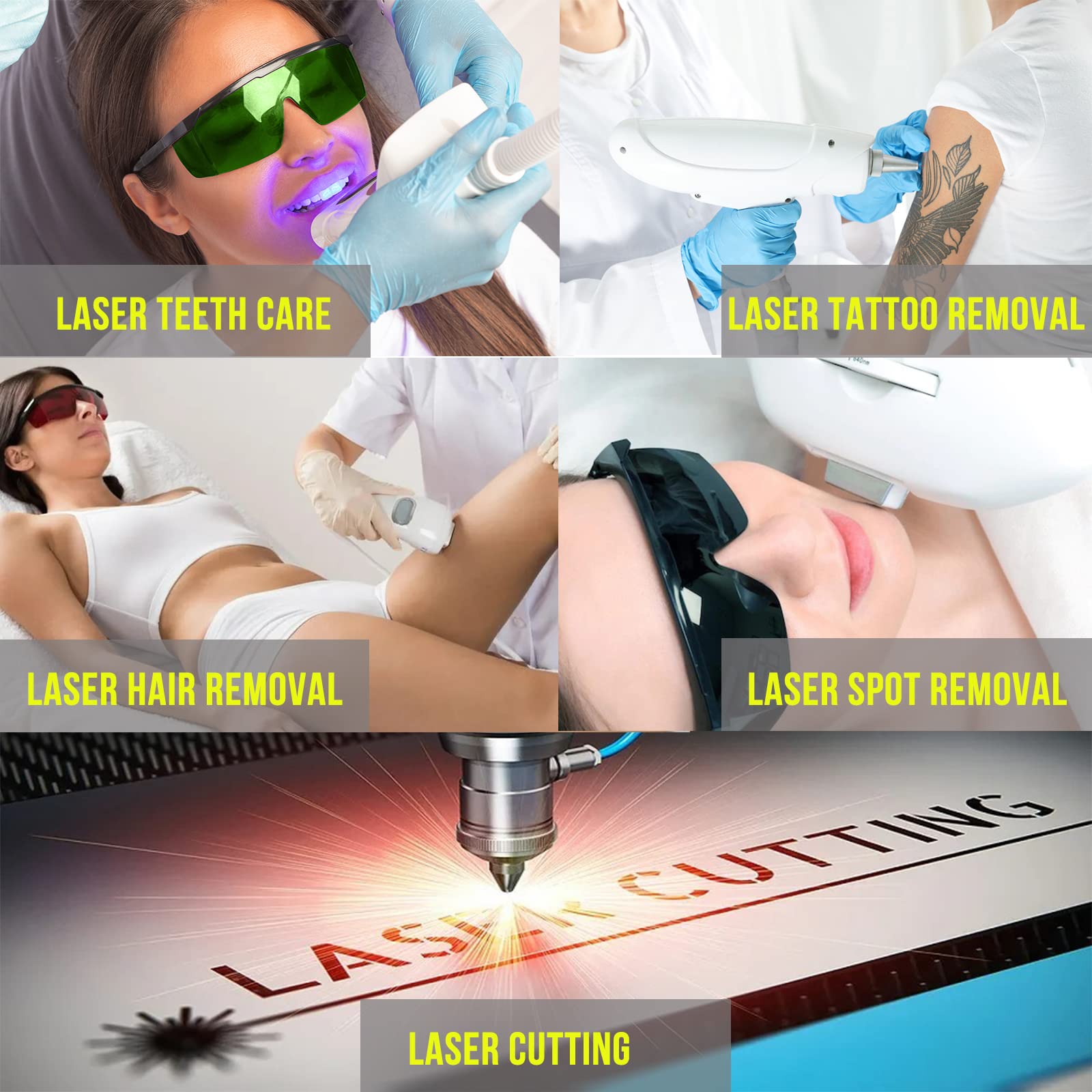 MORELKE Laser Safety Glasses, IPL 200-2000nm Laser Glasses Eye Protection for Laser Hair Removal Treatment.